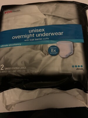 Protective Underwear XLarge Fits Waist 58-68'' Ultimate 12 Pairs. CVS