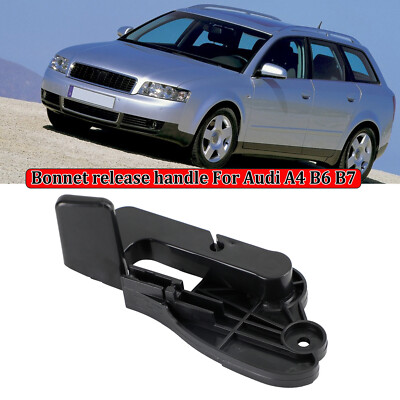 1PC Black LHD Hood Latch Release Lever Handle Opener For 2001-2008 Audi A4 B6 B7