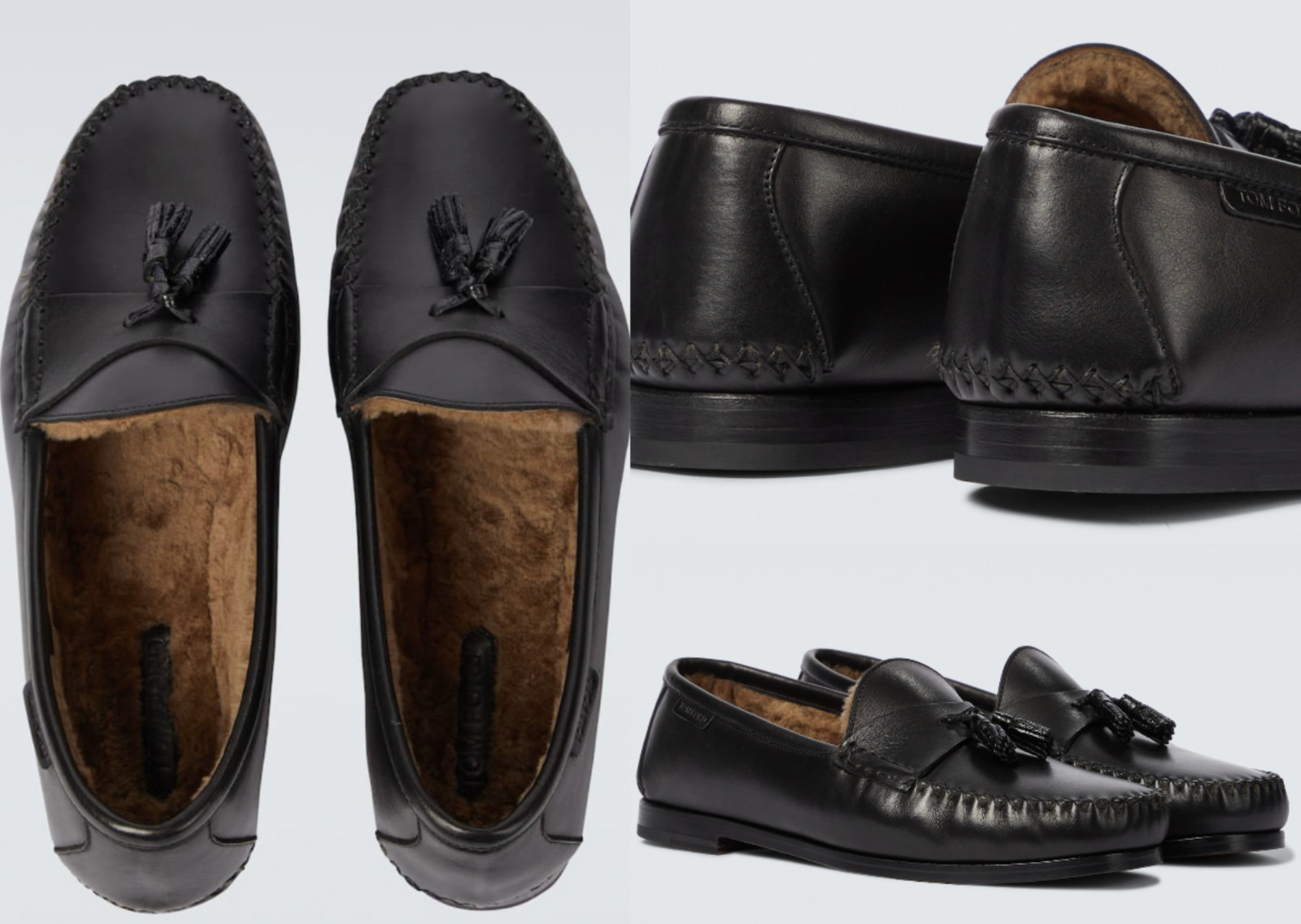 Tom Ford Iconic Tassel Loafers Shearling Shoes Moccasin Slipper 41