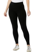 HUE Women's Wide Waistband Ultra Cotton Leggings Black