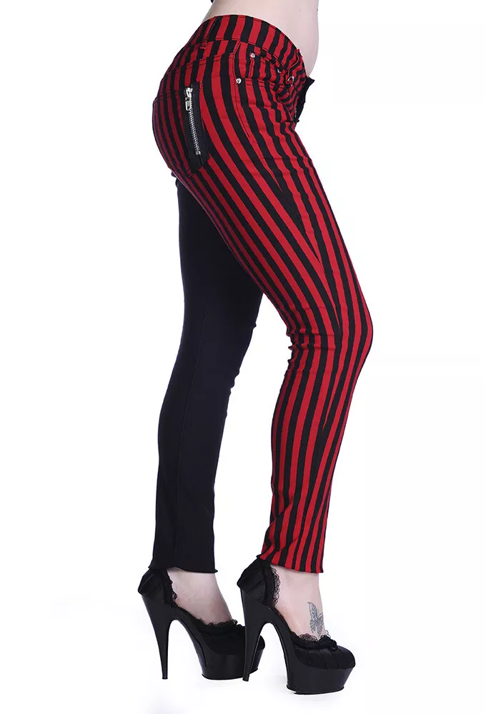 Black tights with thin red stripes cheap