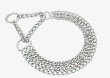 Halskette Hund dreireihig mit Zugstopp Kettenwürger Zugkette Kette 3-reihig