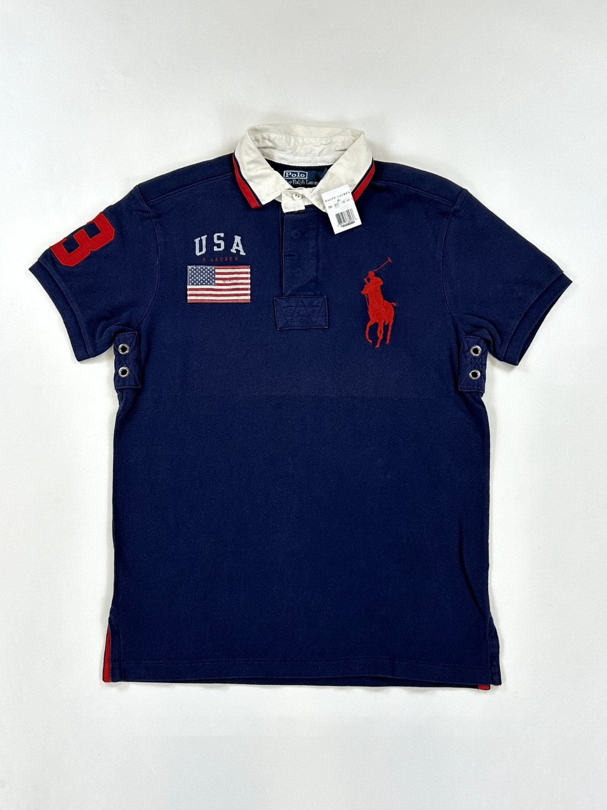 Polo Ralph Lauren Custom Slim Fit Big Pony USA Polo - Темно-синий - Размер: Маленький