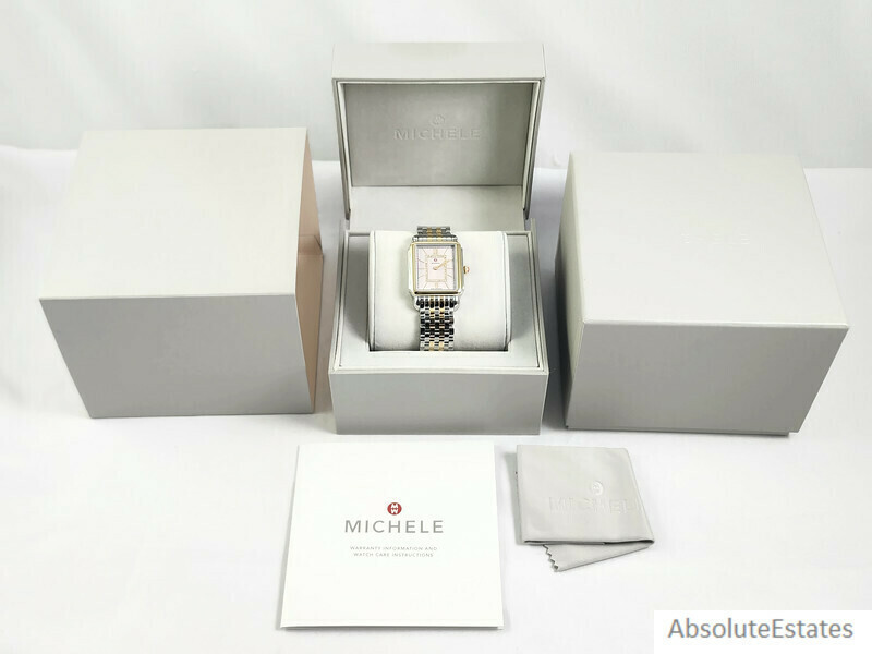 NEW Michele Deco II Two Tone Gold Silver Lilac Pink Diamond  display picture 2