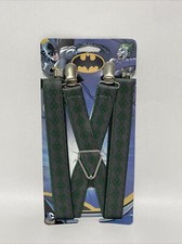 DC Batman Joker Joke Diamonds Grey/Green Buckle Down Suspenders
