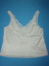 Vtg Body Lites For JC Penny white nylon  lace cami lingerie Sz 34