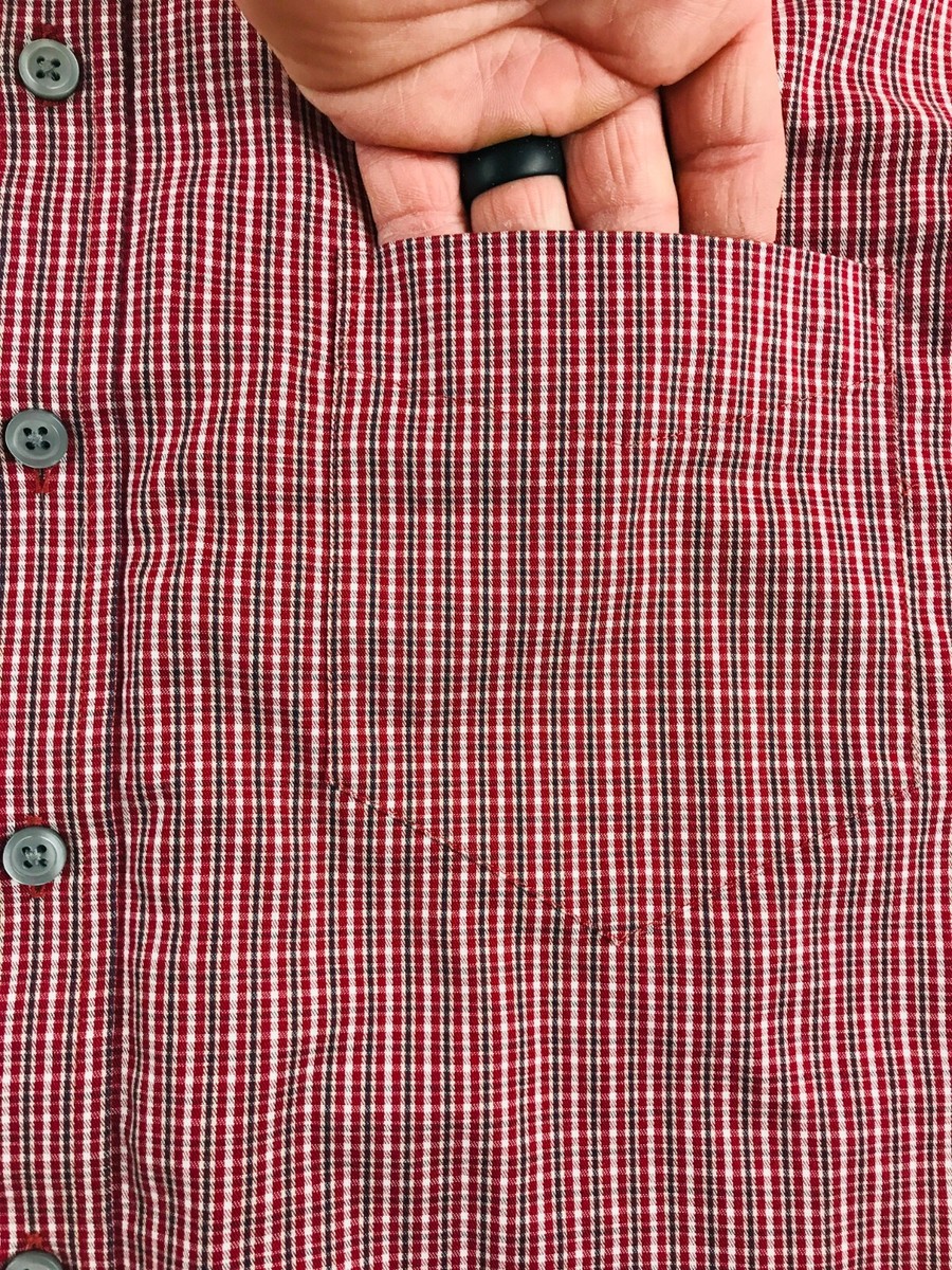 MERONA  シャツ Merona Ultimate Shirt Men's Size L Red Black White Plaid Button