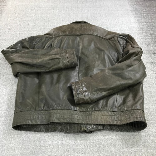 Vintage Savile Row Leather Jacket Mens Extra Large Genuine Leather Coat Moto VTG - Picture 6 of 11