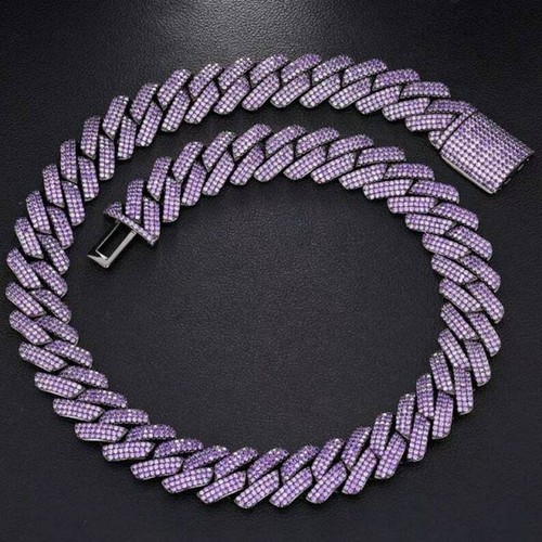 12MM Round Cut Simulated Amethyst Cuban 