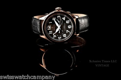 Invicta Men's Vintage Swiss ISA Master Calendar 18K Rose GIP Leather Strap Watch