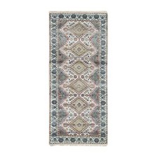 2'8" x 6' Ivory Flower Rosettes Border Hand Knotted Runner Oriental Rug R65601