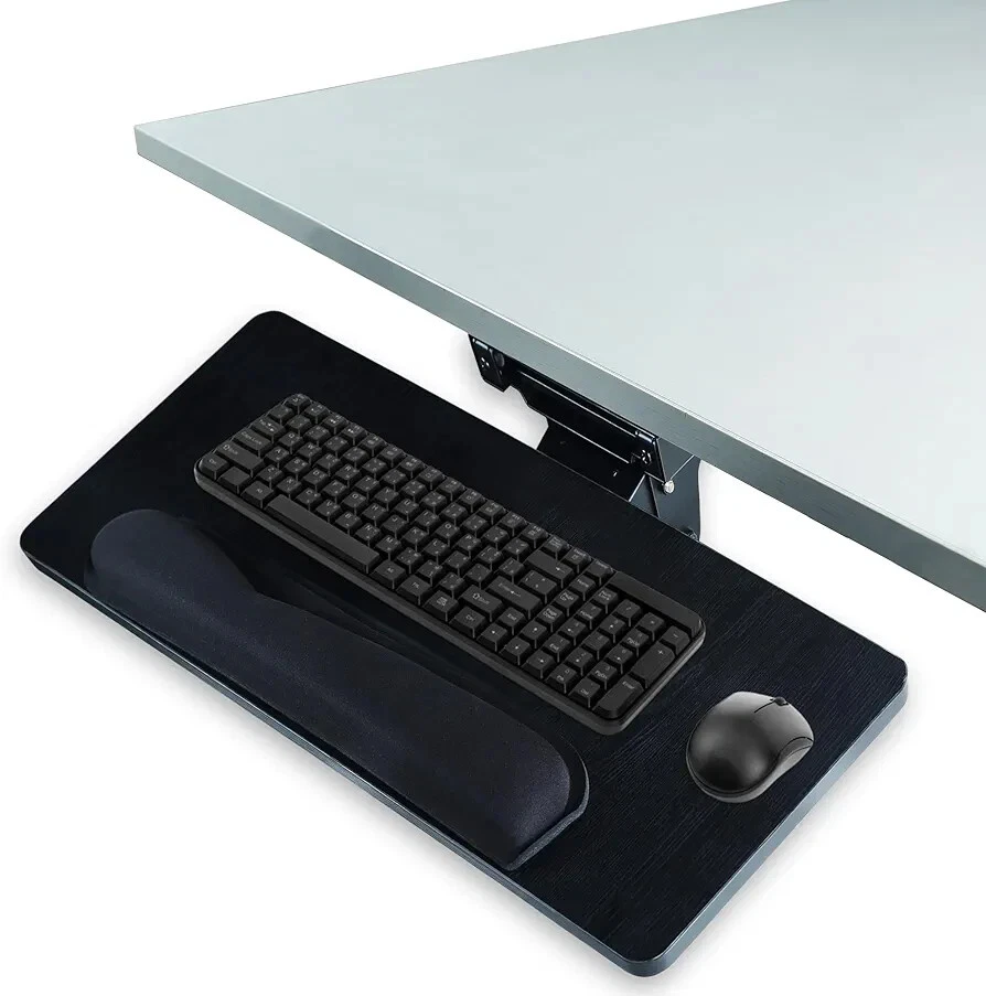 Adjustable Keyboard Tray – 360° Swivel Under Desk Keyboard Tray Slide Out, 25" - Image 3 of 4