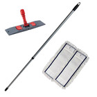 Bodenwischer Set 4-tlg, Klapphalter Teleskopstiel 2x Baumwollwischbezug 50cm *