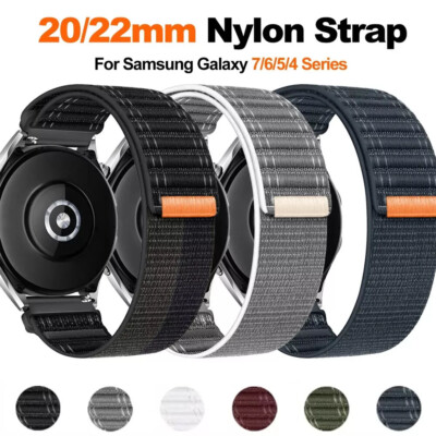 Nylon Loop Armband für Samsung Galaxy Watch 7 6 5 Pro 4 40/44mm Active 2 Gear S3