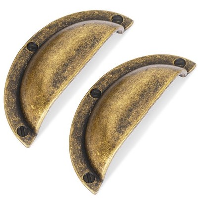 Antique Brass Alloy Cabinet Cup pulls,Vintage Solid 2-1/2 Inch （64mm） Hole Ce...