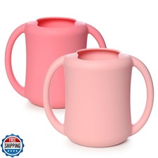 PrimaStella Silicone Baby and Toddler Training Cup with Handles - Sippy Cup f