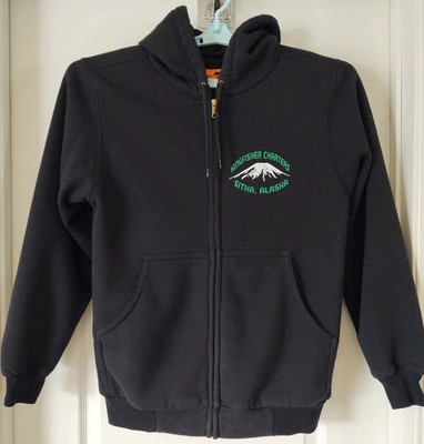 Kingfisher Charters Sitka Alaska Hoodie Small Thick Zip Up Lined Pockets Fishing