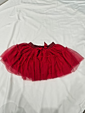 H&M Girls Red Tulle Tutu Skirt Bow Elastic Waist Party Dance Size 2-4Y