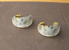 ALEXIS BITTAR LUCITE ANIMAL PRINT HOOP EARRINGS