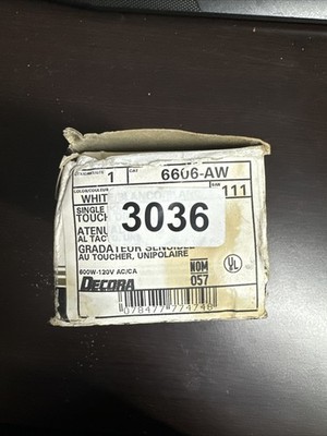 Leviton touch dimmer decora white 6606-AW 600W 1-pole