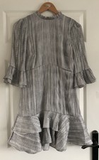 Mint velvet Silver Frill Dress Size 10