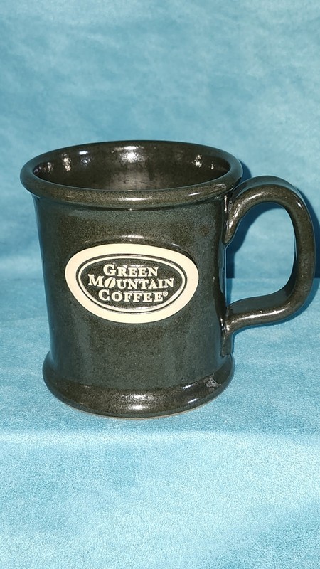 Green Mountain Coffee Ceramic Mug Sunset Hill Pottery Stoneware Handcrafted Cup