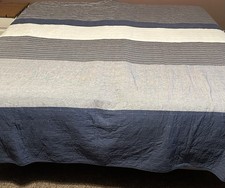 Nautica Home Ridgeport Blue Cotton Reversible Quilt Set Full/Queen 98" x 93"