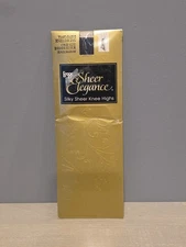 Leggs Sheer Elegance Silky Sheer Knee Highs Enhanced Toe OS 2 Pair Black Shadow