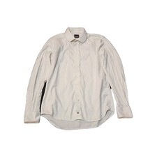 David Donahue White Trim Fit Dress Shirt Size 16.5 X 36/37 Long Sleeve