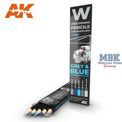 AK Interactive S.L. AK-10043 GREY & BLUE: Shading & effects set
