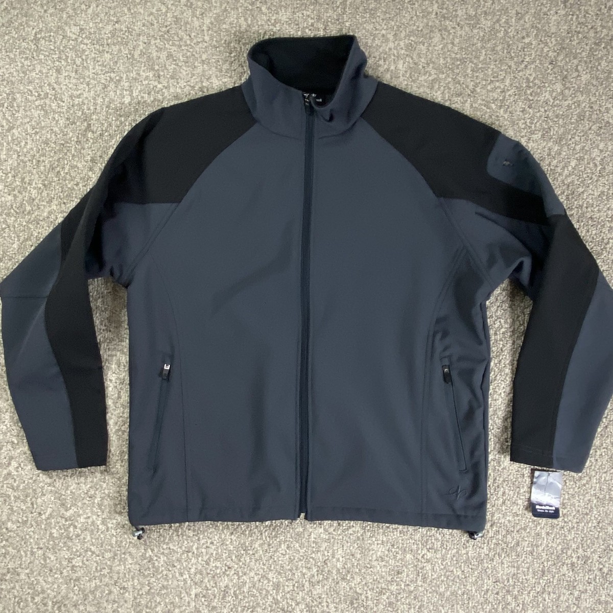 NordicTrack Jacket Mens Large Black Soft Shell Full Zip Fleece