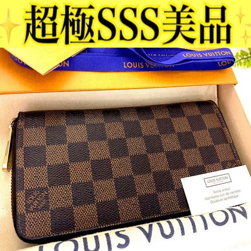 Louis Vuitton Damier Ebene Zippy Wallet Brown Unisex Excellent From Japan