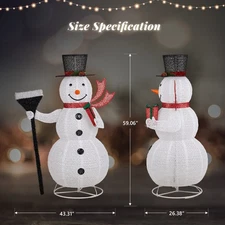 LEADZM  5FT Lighted Snowman Christmas Yard Decorations, Pre-lit Pull Up Snowman