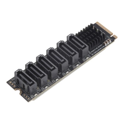 M.2 NVME PCI-E PCIE X4 X8 X16 auf 6 Port 3.0 SATA Adapterkarten-Riser ASM114375