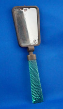 Paolo VENINI MURANO Italien SPIEGEL-Hand-Toilette grünes Glas Bronze 1900 XX