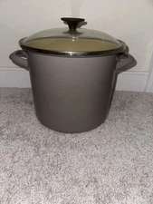 Le Creuset 8 QT | 7. 6L Enameled Steel Stockpot with Glass Lid Light Flint - New