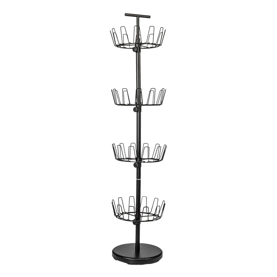 4-Tier Shoe Storage Tree Matte Black - Space-Saving Organizer for Home - Image 4 of 4