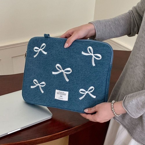 Waterproof Computer Bag Washed Denim Briefcase Cover Fashion Laptop Bag - Bild 5 von 14