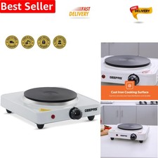 Versatile 1000W Electric Hob with Safety Features &ndash; Ideal for Camping & Events