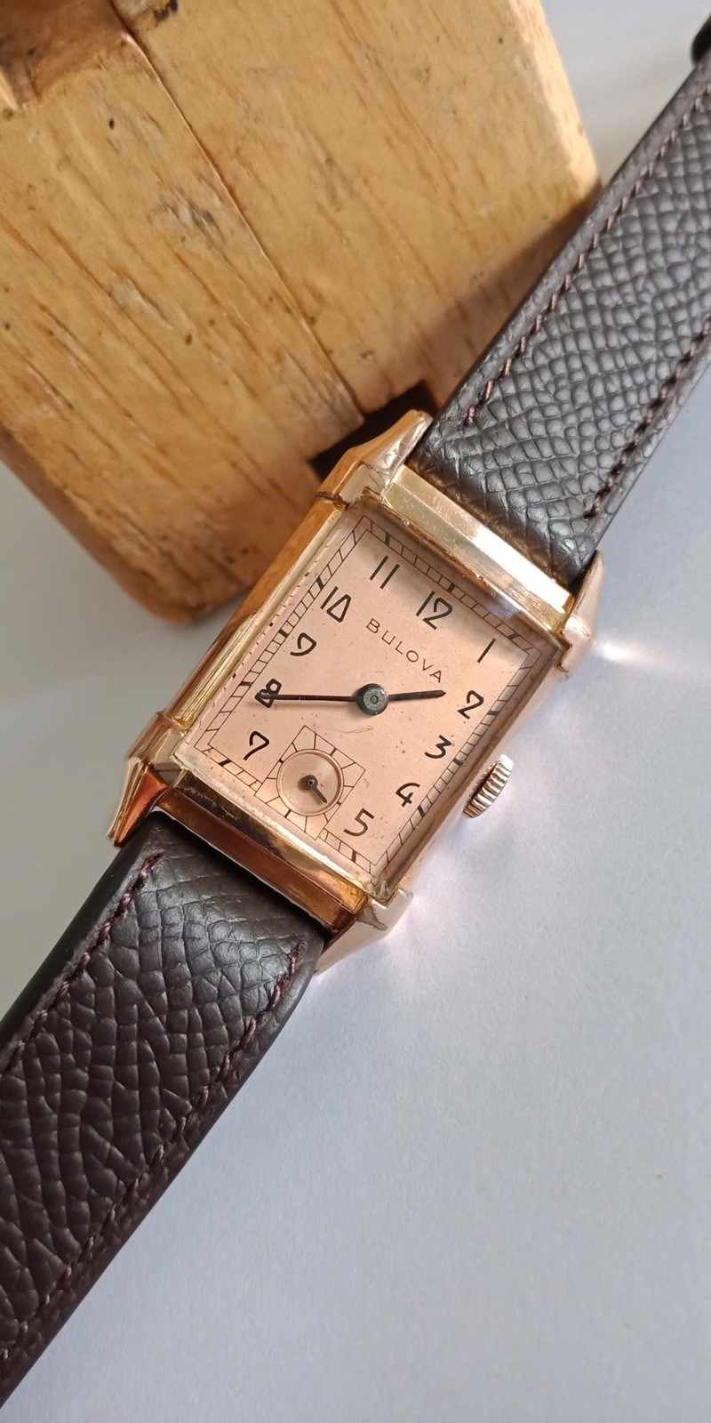 1950s Tank BULOVA 14k GoldFilled For Men’s Watch, manual Winding