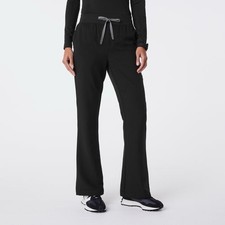 FIGS Black High Waisted Cordova Flare - Petite Scrub Pant Womens Medium