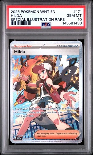 2025 POKEMON WHT EN-WHITE FLARE SPECIAL ILLUSTRATION RARE #171 HILDA PSA 10