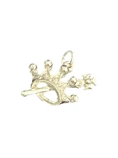 Crown and Scepter Pendant Cross Charm Christian Religious Jewelry Faith VTG HTF
