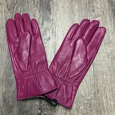 Excelled Womens Leather Gloves Purple Large Cashmere Lined Winter