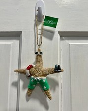 KURT ADLER NWT Green Beach Style Starfish Ocean Holiday Christmas Ornament NEW