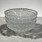 Set Of 4 Vintage Anchor Hocking Wexford Diamond Clear Glass Berry Dessert Bowls