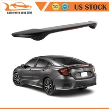 For 2016-2021 Honda Civic Matte Black Rear Trunk Spoiler Wing Light US