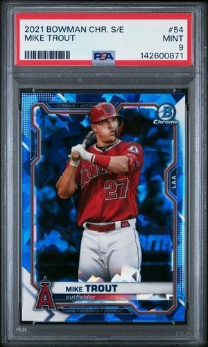 2021 Bowman Chrome MIKE TROUT SAPPHIRE Edition PSA 9 MINT #54 ANGELS