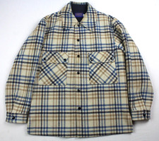 Vintage 60's-70's Pendleton USA Wool Plaid Snap Front Shirt Jacket Size Medium