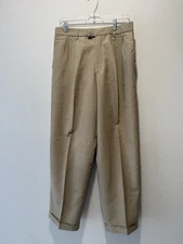 Dockers Men's Beige Pleated Dress Pants size 34 L32 stylish and versatile
